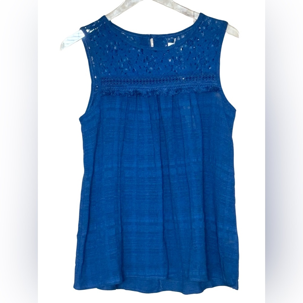 Max Studio Lace‎ Tank Top in Cobalt